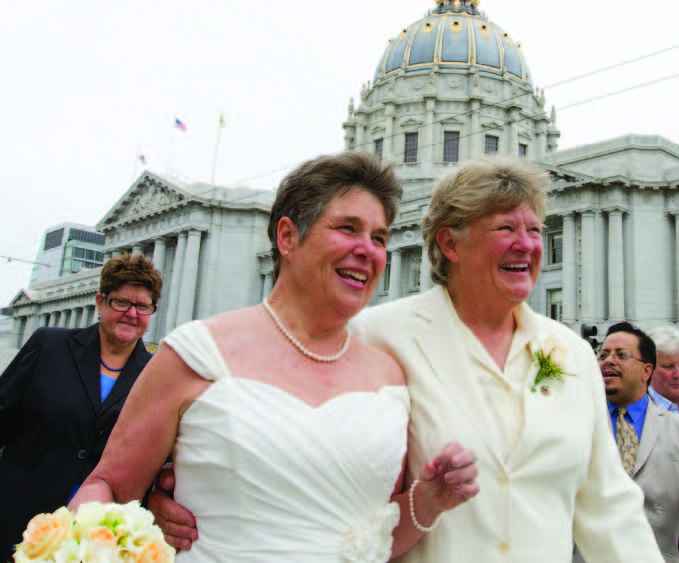 Wolfe Video founder and owner Kathy Wolfe, and Barbara Verhage, her partner of 21 years, were married at SF City Hall on August 23rd. This summer, Kathy spearheaded a crowdfunding campaign to support the national marriage equality organization, Freedom To Marry, by pulling together rewards from four LGBT-owned companies: Wolfe Video, OneGoodLove.com, Sweet and Lesbian.com. 